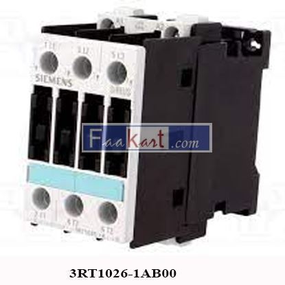 Picture of 3RT1026-1AB00 SIEMENS Contactor: 3-pole; NO x3; 24VAC; 25A; DIN,on panel; 3RT10; Size: S0