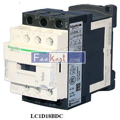 Picture of LC1D18BDC Schneider Electric contactor 440VAC, 18A, 3-P, 24VDC