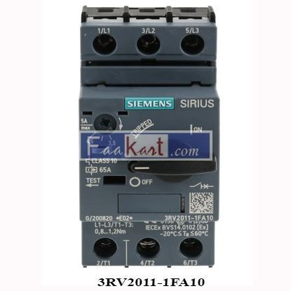 Picture of 3RV2011-1FA10 Siemens Sirius Innovation Motor Protection Circuit Breaker