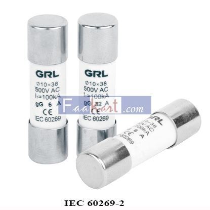 Picture of IEC 60269-2  Ceramic Fuse IEC 60269-2, 10X38mm, 3A, 500V