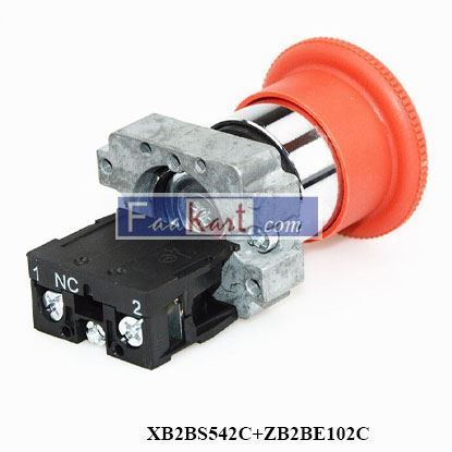 Picture of XB2BS542C+ZB2BE102C Schneider   mushroom emergency stop button switch