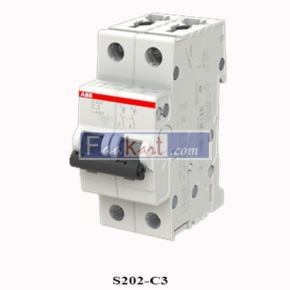 Picture of S202-C3 | 2CDS252001R0034  | ABB | Miniature Circuit Breaker - 2P - C - 3 A