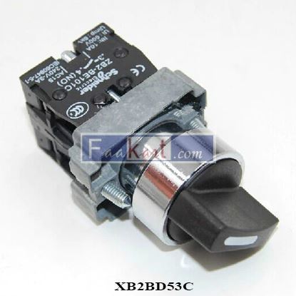Picture of XB2BD53C /XB2-BD53C 2NO 3 Positions Momentary Spring Return Select Selector Switch   XB2-BD53/XB2-BD53. 3