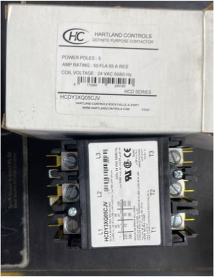 Picture of HCDY3XQ05CJV HARTLAND CONTACTOR 24V FL50 RES 63 24V 3-P