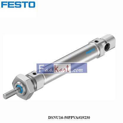 Picture of DSNU16-50PPVA  FESTO   Pneumatic Cylinder - 19230, 16mm Bore, 50mm Stroke, DSNU Series, Double Acting