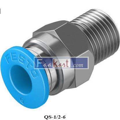 Picture of QS-1/2-6  - Festo - Pneumatic Fitting, Push-In Fitting