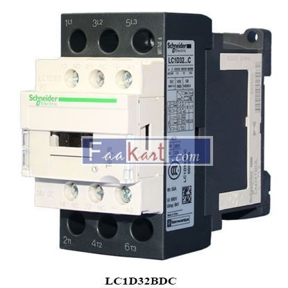 Picture of LC1D32BDC Schneider contactor 440VAC, 32A, 3-P, 24VDC