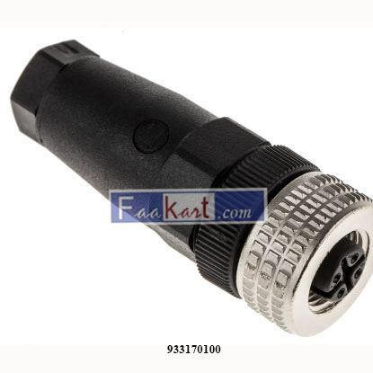 Picture of 933170100   HIRSCHMANN   ELKA 5012 PG9; Straight Cable Socket, unassembled, strain relief by means of clamping cage, 5 contacts, female, PG9, IEC 61076-2-101 (Ed. 1)/ IEC 60947-5-2, black housing, 4A 50V AC/DC