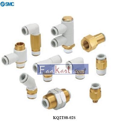 Picture of KQ2T08-02S  SMC  Male Branch Tee One-Touch Fitting Push In Connector Applicable Tube 8mm Port Size G1/4"