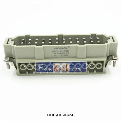 Picture of HDC-HE-024M  HAOGNCN Heavy Duty connector 24 pin 16A rectangular connector hot runner plug