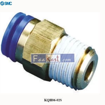 Picture of KQH06-02S   SMC  KQ Series, R 1/4 Male, Threaded-to-Tube Connection Style