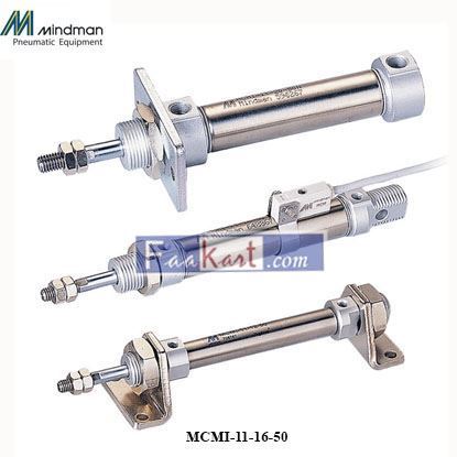 Picture of MCMI-11-16-50   MINDMAN  16mm Bore, 50mm Stroke, Double Acting Male Thread, M5x0.8, Series MCMI ISO 6432 Miniature Cylinder