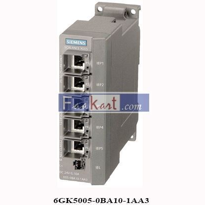 Picture of 6GK5005-0BA10-1AA3  Siemens Industrial Ethernet switch 10 / 100 MBit/s