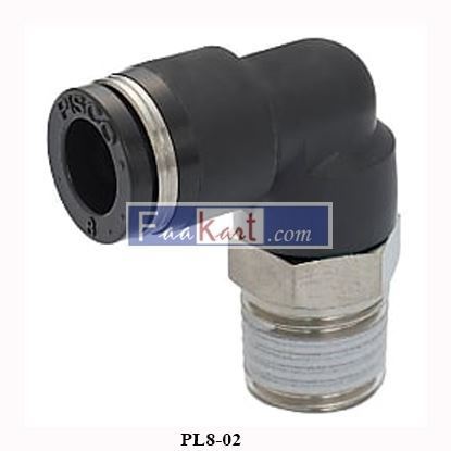 Picture of PL8-02 90 Degree Elbow Push to Connect Fittings with Thread Sealant