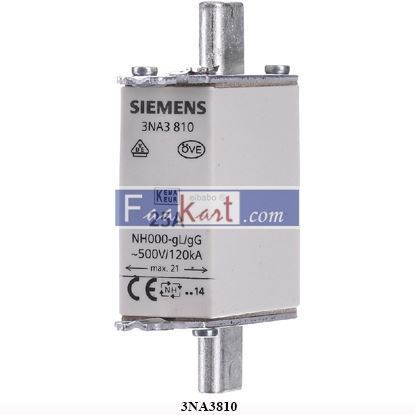Picture of 3NA3810  SIEMENS NH fuse link G000 25A 500AC/250DC