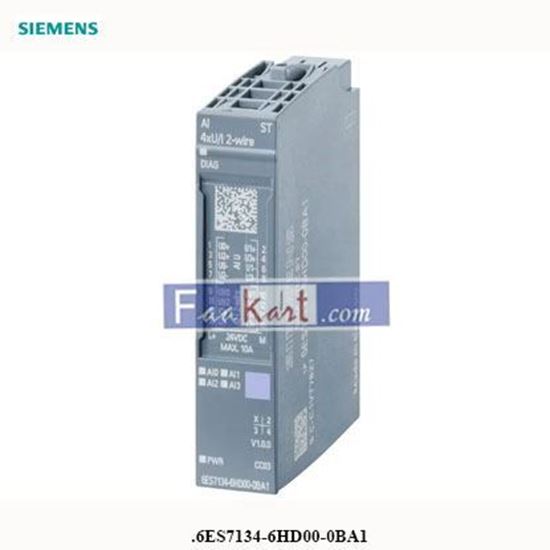 Picture of 6ES7134-6HD00-0BA1   Siemens   Simatic  ET200 PLC - ET 200SP analog input module.