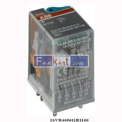 Picture of CR-M024DC2L ABB 1SVR405611R1100 Pluggable interface relay 2c/o, A1-A2=24VDC, 250V/12A, LED