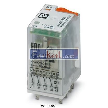 Picture of 2903685  Phoenix Contact  Single relay - REL-IR4/L-230AC/4X21AU