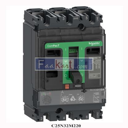 Picture of C25N32M220  SCHNEIDER  ComPacT NSX250N, 50 kA, AC, 3P3D, 220 A, Mic2.2M