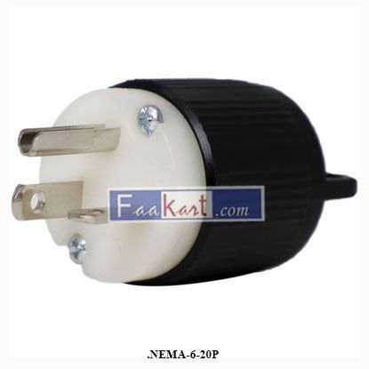 Picture of Q-726   NEMA-6-20P   QUALTEK ELECTRONICS   6-20P Plug - NEMA Straight Blade 20 Amp, 250V Power Cord Plug