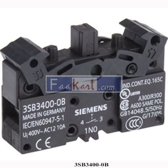 Picture of 3SB3400-0B   SIEMENS  Contact Block, 1NO