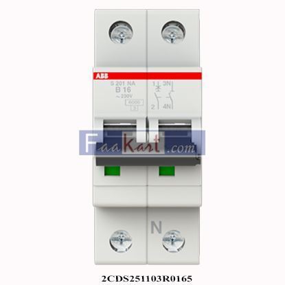 Picture of 2CDS251103R0165  ABB  S201-B16NA Miniature Circuit Breaker - 1+NP - B - 16 A