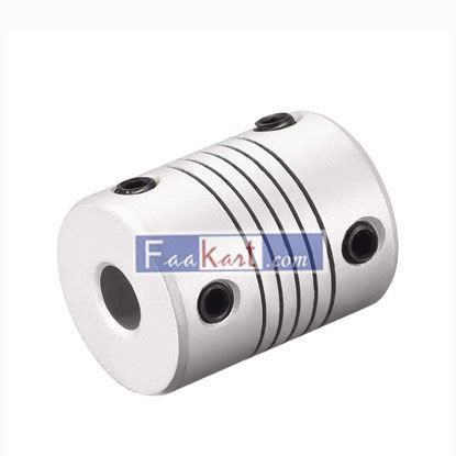 Picture of 6.35mm to 9mm Aluminum Alloy Shaft Coupling Flexible Coupler Motor Connector Joint L25xD19 Silver    Uxcell