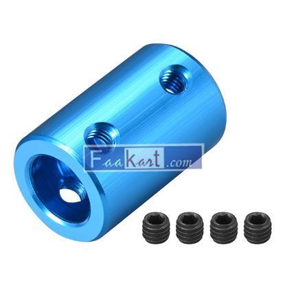 Picture of Flexible Shaft Coupling 8mm to 10mm Bore L25xD16 Robot Motor Wheel Rigid Coupler Connector Blue    Unique Bargains