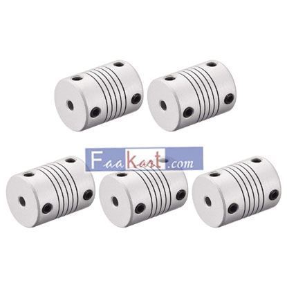 Picture of 4mm to 6mm Aluminum Alloy Shaft Coupling Flexible Coupler Motor Connector Joint L25xD19 5pcs  Uxcell