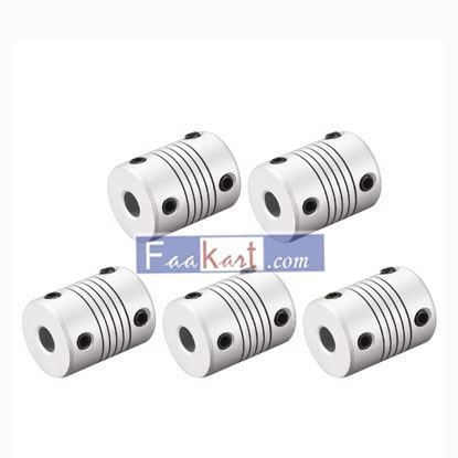 Picture of 6mm to 7mm Aluminum Alloy Shaft Coupling Flexible Coupler Motor Connector Joint L25xD19 5pcs     Uxcell