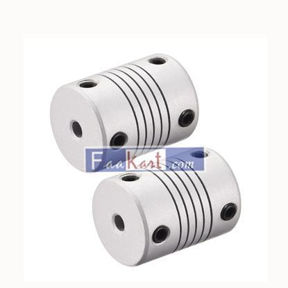 Picture of 4mm to 6.35mm Aluminum Alloy Shaft Coupling Flexible Coupler Motor Connector Joint L25xD19   Uxcell