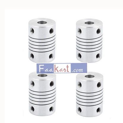 Picture of Xnrtop   5mm to 6mm Shaft Coupling 25mm Length 19mm Diameter Stepper Motor Coupler Aluminum Alloy Joint Connector for 3D Printer CNC Machine DIY Encoder ( Pack of 4)