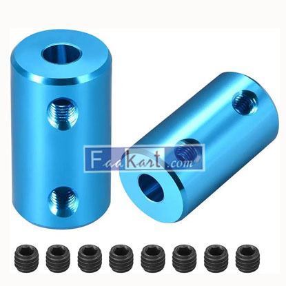 Picture of B07P5YZC66  uxcell   5mm to 5mm Bore Rigid Coupling Set Screw L25XD14 Aluminum Alloy,Shaft Coupler Connector,Motor Accessories,Blue