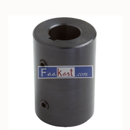 Picture of Climax Part RC-075-KW Mild Steel, Black Oxide Plating Rigid Coupling, 3/4 inch bore, 1 1/2 inch OD, 2 inch Length, 5/16-18 x 3/8 Set Screw    Climax Metals