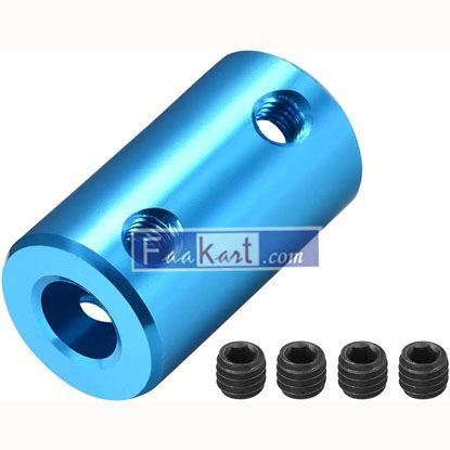 Picture of 1/4 inch to 1/4 inch Bore Rigid Coupling Set Screw L25XD14 Aluminum Alloy,Shaft Coupler Connector,Motor Accessories,Blue    uxcell