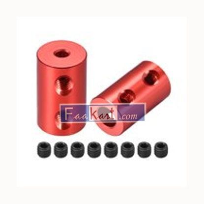 Picture of Shaft Coupling 3mm to 6mm Bore L20xD12 Robot Motor Wheel Rigid Flexible Coupler Connector Red   Unique Bargains