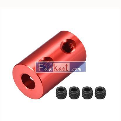 Picture of Shaft Coupling 2mm to 5mm Bore L20xD12 Robot Motor Wheel Rigid Flexible Coupler Connector Red   Unique Bargains