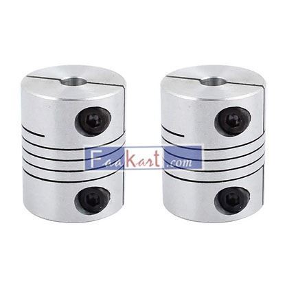 Picture of Sydien 2Pcs 8mm to 8mm Motor Shaft Coupling Aluminum Alloy Flexible Stepper Motor Coupler Motor Connector Joint for 3D Printer, CNC Machine