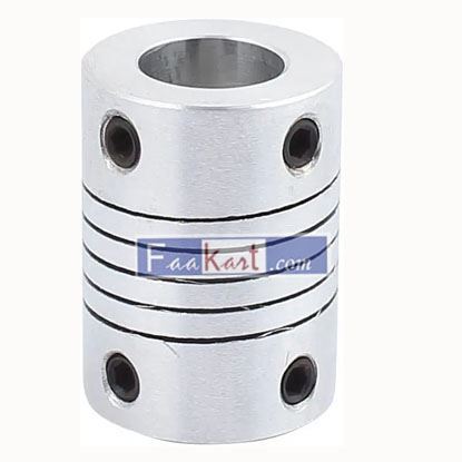Picture of a16121900ux0359   uxcell   10mm to 10mm Shaft Coupling 25mm Length 19mm Diameter Stepper Motor Coupler Aluminum Alloy Joint Connector for 3D Printer CNC Machine DIY Encoder