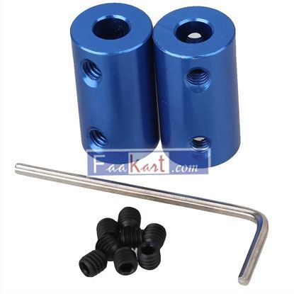 Picture of Blue 6mm to 6mm Aluminum Shaft Coupling Rigid Coupling Coupler Motor Connector with Spanner  BQLZR