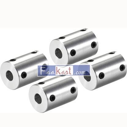 Picture of a19123100ux0491  1/4 Inch to 1/4 Inch Bore Rigid Coupling Set Screw L25XD18 Aluminum Alloy,Shaft Coupler Connector,Motor Accessories,4pcs  uxcell