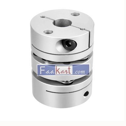Picture of S18011100WM1286   Unique Bargains   8mmx6.35mm Clamp Tight Motor Shaft 2 Diaphragm Coupling Coupler