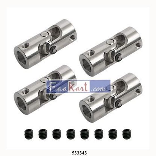 Picture of a20121102ap0208  4mm to 6mm Rotatable Universal Joint Coupling Shaft Stepper Motor, Length 23mm / 0.91", Coupler Connector with Screw for 3D Printer, RC Robot, Car Boat Shaft, DIY Encoder, CNC Machine 4 Pcs   Aopin