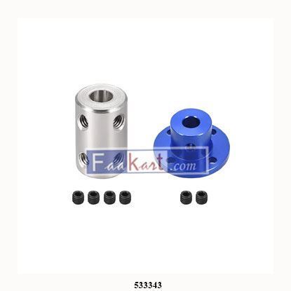 Picture of Rigid Flange Coupling 2pcs 6 x 15 x 15mm Motor Guide Shaft Coupler Motor Connector with 2pcs 6mm Shaft Coupling   MECCANIXITY