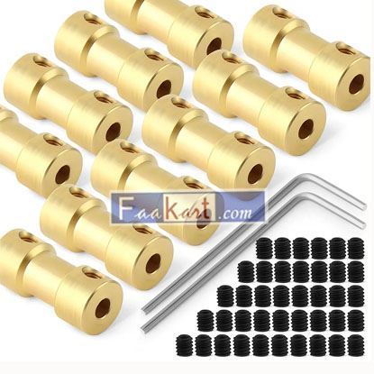 Picture of 10pcs 3mm to 4mm Brass Shaft Coupling Joint Connector, Motor Shaft Extension Connector  QCQIANG