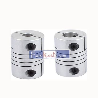 Picture of 8mm to 12mm Shaft Coupling 30mm Length 25mm Diameter Stepper Motor Coupler Aluminum Alloy Joint Connector for 3D Printer CNC Machine DIY Encoder 2pcs   Xnrtop