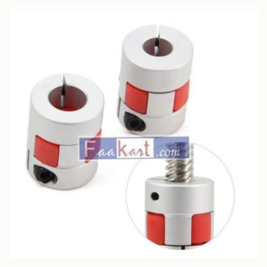 Picture of 8mm to 10mm Bore Aluminum Plum Flexible Shaft Coupling Servo Stepper Motor Jaw D20xL25 Connector Flexible Shaft Co   Yeebyee