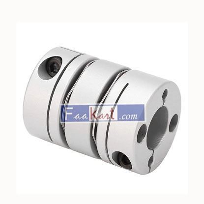 Picture of Double Coupling, Aluminum Alloy Stainless Steel U Shape Lightweight Shaft Coupler Firm Attachment for Screw Drives   Jeanoko