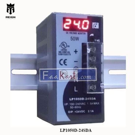 Picture of LP1050D-24SDA  REIGNPOWER    REIGNPOWER LP1050D-24SDA 50W 24VDC 2A Din Rail Power Supply Voltage Monitor Display