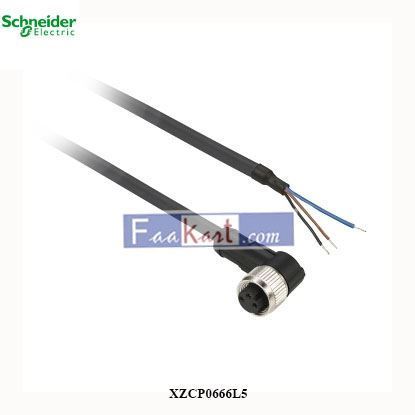 Picture of XZCP0666L5   Schneider  pre-wired connectors XZ – elbowed female – M8 – 3 pins – cable PUR 5m